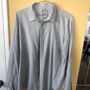 Calvin Klein MENS L GARMENT WASH GRAY L/S SHIRT
